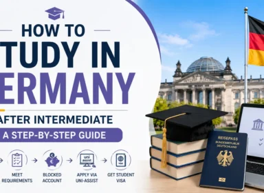 How to study in Germany after intermediate with steps for university admission, blocked account, Uni-Assist application, and student visa