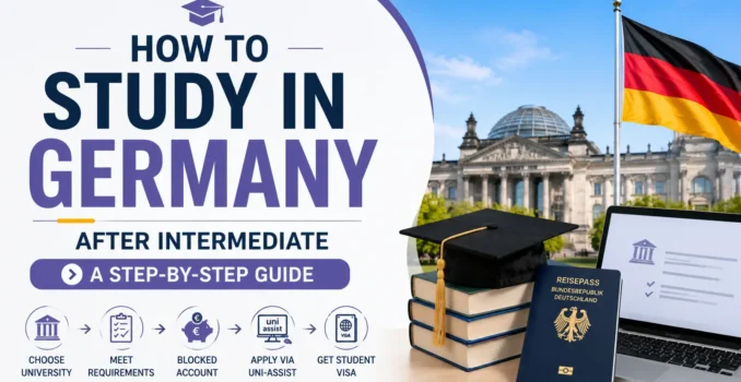 How to study in Germany after intermediate with steps for university admission, blocked account, Uni-Assist application, and student visa