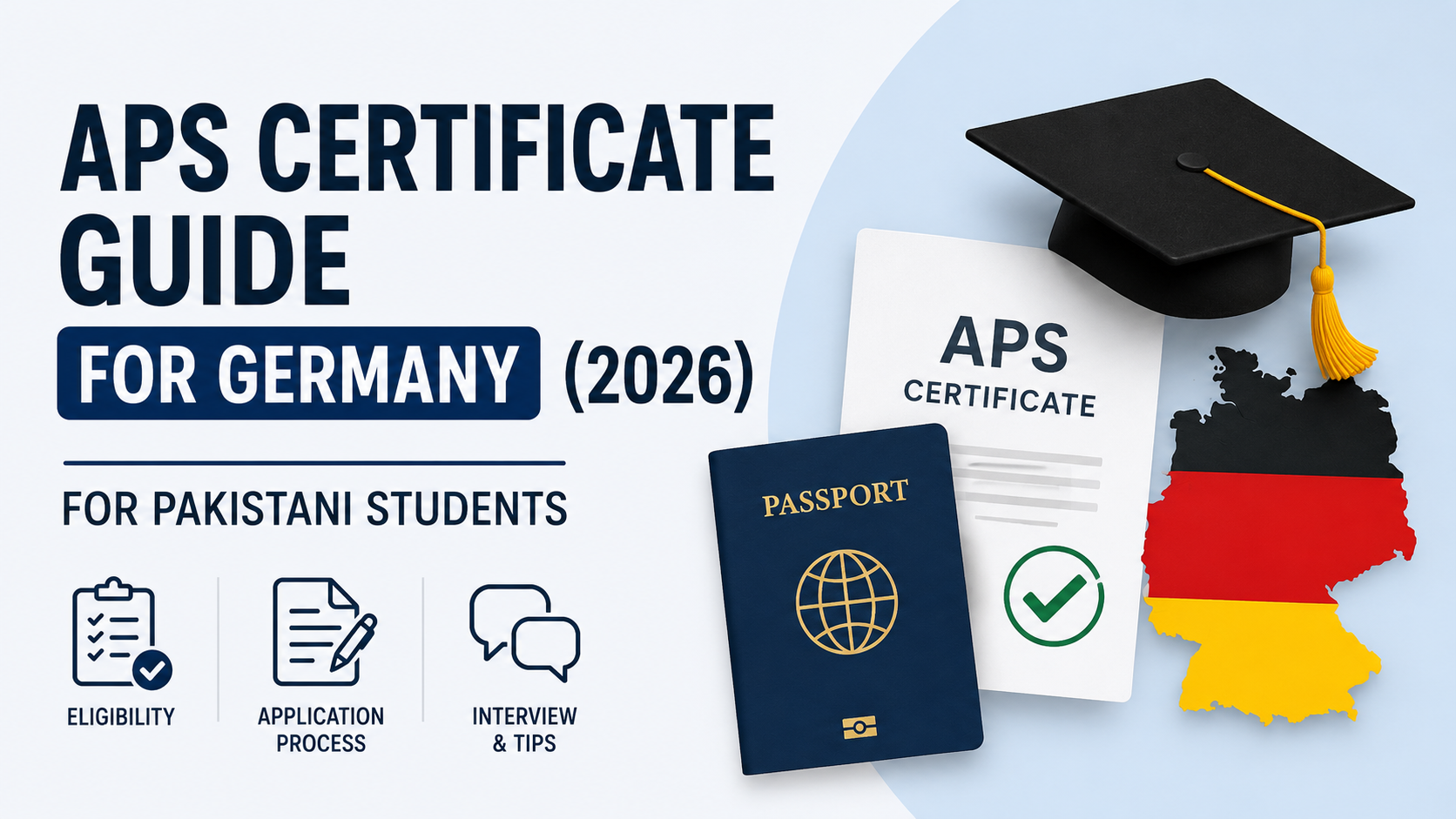German blocked account (Sperrkonto) guide showing a passport, savings jar labeled "Blocked Account," German flag, and key student visa financial requirements for international students.